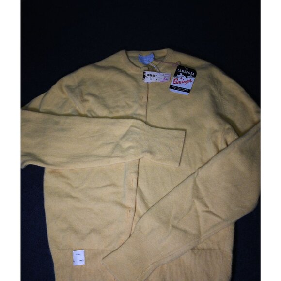 Vintage 1970's Lambgora By Barringer Yellow Cardigan Sweater Size 38 20% Angora - Picture 1 of 7